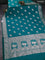 Banarasi semi katan saree teal green with zari woven buttas and zari woven border