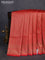Banarasi semi katan saree red with allover thread & zari brocade weaves and woven border