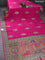 Banarasi silk saree pink with position butta prints and position prints
