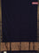 Bengal soft cotton saree navy blue and maroon with plain body and zari woven border