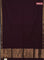 Bengal soft cotton saree deep wine shade and blue with plain body and zari woven border
