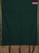 Bengal soft cotton saree dark green and dark mustard with plain body and zari woven border