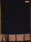 Bengal soft cotton saree black and cs blue with plain body and zari woven border
