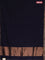 Bengal soft cotton saree navy blue and maroon with plain body and zari woven border