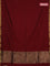 Bengal soft cotton saree maroon and blue with plain body and zari woven border