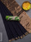 Bengal soft cotton saree navy blue and green with plain body and zari woven border