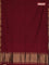 Bengal soft cotton saree maroon and blue with plain body and zari woven border
