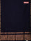 Bengal soft cotton saree navy blue and maroon with plain body and zari woven border