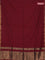 Bengal soft cotton saree deep maroon and blue with plain body and zari woven border