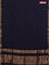 Bengal soft cotton saree navy blue and maroon with plain body and zari woven border