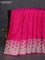 Banarasi semi mushru silk saree pink with allover self emboss & zari buttas and zari woven border