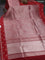 Banarasi katan silk saree red with allover silver zari woven brocade weaves and zari woven butta border