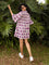 Tara Block Printed Cotton Pintuck Dress