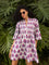 Tara Block Printed Cotton Pintuck Dress