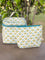 Set of 2 - Tiny Tulip Block Printed Vanity Case and Travel Pouch