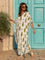 Tuscan Cypress Slub Hand Block Printed Kaftan Kurta