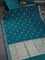 Banarasi katan silk saree peacock blue with zari woven buttas and zari woven border