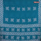 Batik cotton saree teal shade with allover sequin work & batik butta prints and printed lace work border