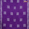 Batik cotton saree violet with allover sequin work & batik butta prints and printed lace work border