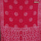 Batik cotton saree pink with allover sequin work & batik butta prints and printed lace work border