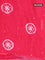 Batik cotton saree pink with allover sequin work & batik butta prints and printed lace work border