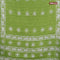 Batik cotton saree light green with allover sequin work & batik butta prints and printed lace work border