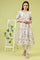 White Chintz Floral Printed Rayon Straight Kurta with Sequins