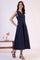 Blue Dyed Flared Pure Cotton Dress