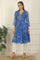 Blue Chiffon Floral Printed Gathered Kurta