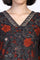 Black Floral Embroidered Straight Crape Kurta