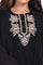 Black Embroidered Straight Woven Coat