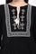 Black Embroidered Straight Acrylic Tunic