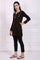 Brown Embroidered Straight Acrylic Tunic