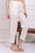 White Solid Pure Cotton Ankle Length Straight Pants with Lace