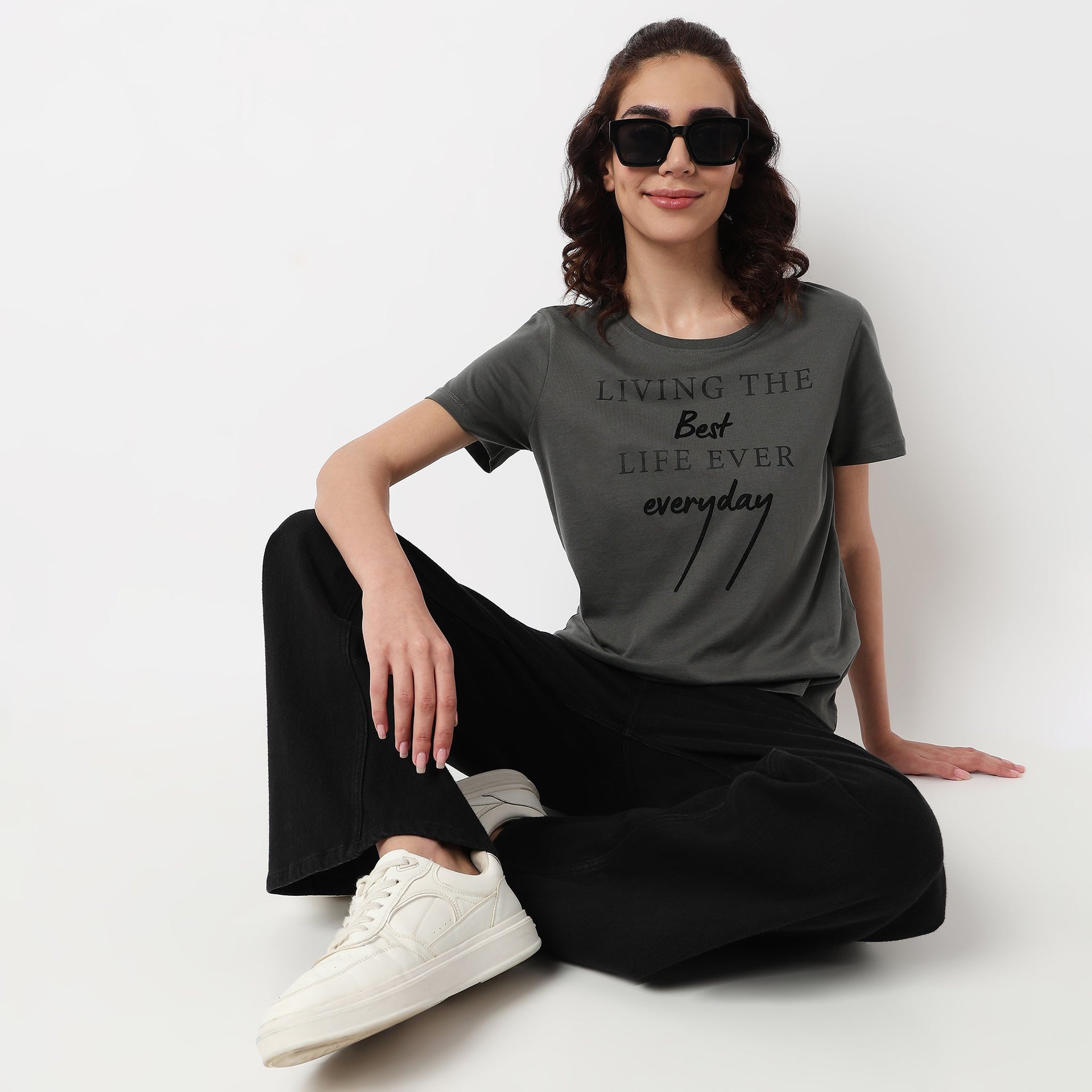 Cotton Crew Neck Graphitee