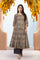 Beige Geometric Printed Embroidered Anarkali Cotton Kurta with Parallel Pant Set
