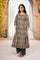 Beige Geometric Printed Embroidered Anarkali Cotton Kurta with Parallel Pant Set