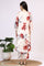 White Bold Floral Printed Pure Cotton Swiss Dot Flared Kurta and Pants Co-ord Set