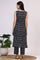 Black Ikkat Pure Cotton Straight Kurta and Pants Co-ord Set
