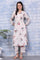 Off-White Floral Printed Pure Cotton A-line Kurta and Pants Co-ord Set