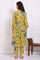 Yellow Bold Floral Printed Pure Cotton Flared Kurta and Pants Co-ord Set