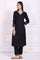 Black Embroidered Straight Kurta with Straight Pant and Dupatta Set