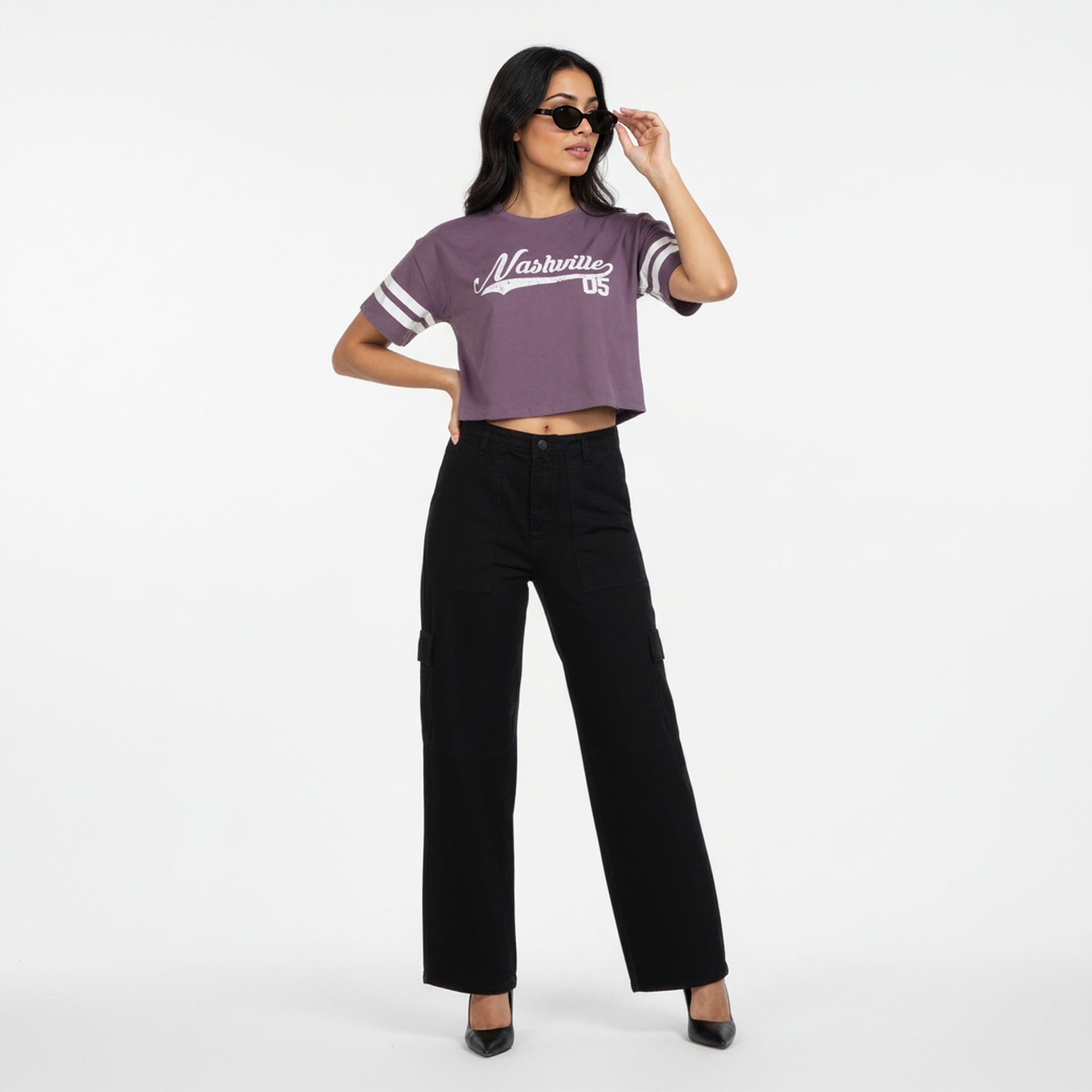 Cotton Graphic Crop Boxy T-Shirt