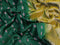 Pure uppada silk saree green and mehendi green with silver zari woven floral buttas and silver zari woven simple border