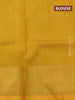 Pure uppada silk saree dual shade of bluish green and mustard yellow with allover zari woven buttas and zari woven border