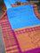 Pure gadwal silk saree light blue and purple with zari woven buttas and long zari woven border