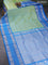 Venkatagiri silk saree dual shade of teal bluish green and cs blue with allover silver checks & butta weaves and long rich silver zari woven border