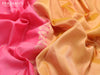 Pure kanjivaram silk saree pink and dual shade of yellow with zari woven floral buttas and rich zari woven border