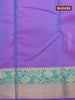 Pure kanjivaram silk saree teal blue and pink with zari woven buttas and floral zari woven border