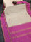 Pure kanjivaram silk saree cream and pink with plain body and rettapet zari woven border & plain body